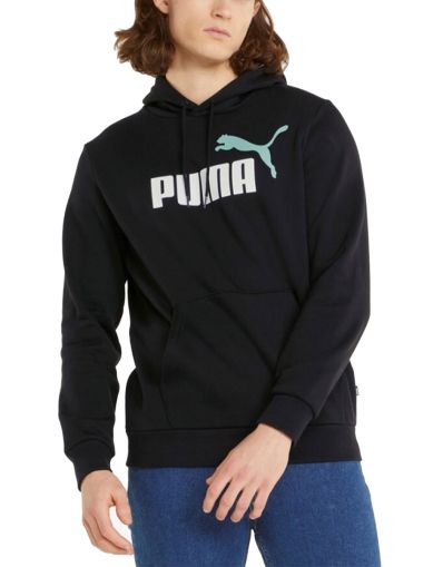 PUMA Essentials+ Two-Tone Big Logo Hoodie Black