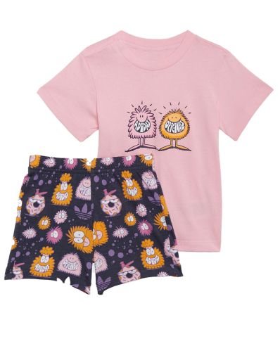 ADIDAS x Kevin Lyons Shorts And Tee Set Pink/Multi