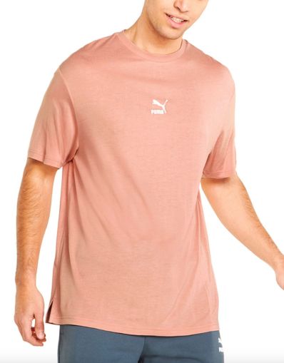 PUMA Classics Relaxed Splitside Crew Neck Tee Pink