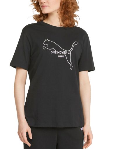 PUMA Her Graphic Tee Black