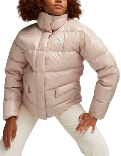 PUMA Style Down Shiny Puffer Jacket Pink