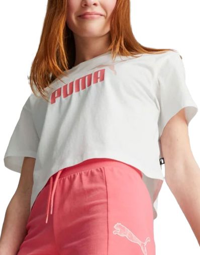 PUMA Essentials Logo Cropped Tee White