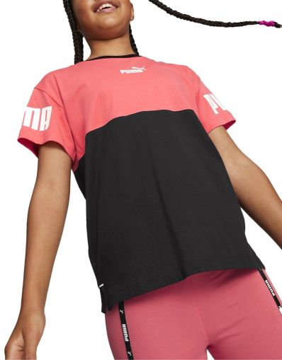 PUMA Power Colorblock Tee Pink/Black