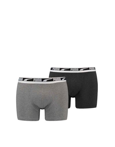 PUMA 2-Packs Multilogo Boxer Black/Grey