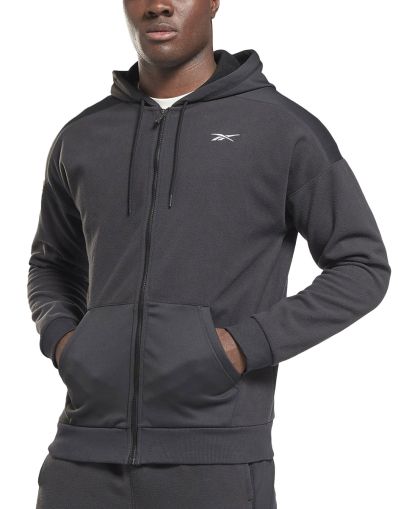 REEBOK Workout Ready Thermowarm Full-Zip Hoodie Black