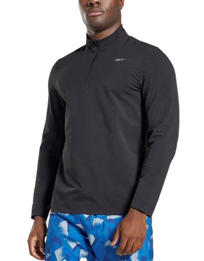 REEBOK Performance Quarter-Zip Sweatshirt Black