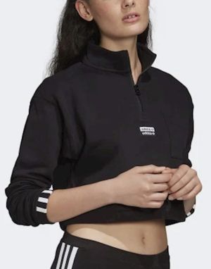 ADIDAS Cropped Sweatshirt Black