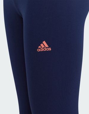 ADIDAS Essentials Linear Logo Cotton Leggings Blue