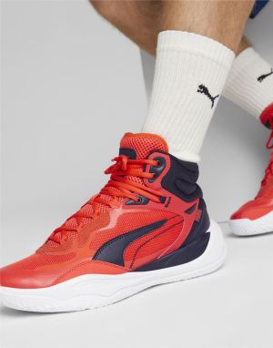 PUMA Playmaker Pro Mid Basketball Shoes Red