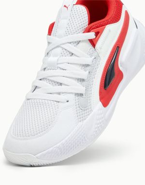 PUMA Court Rider Chaos Team Basketball Shoes White/Red
