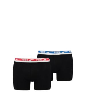 PUMA 2-Packs Multilogo Boxer Black/Red/Blue