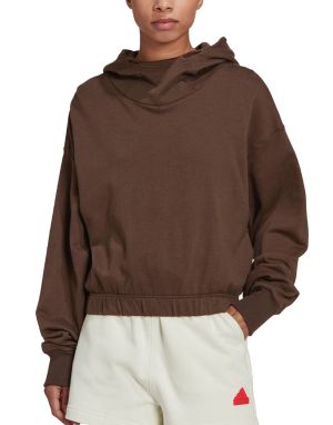 ADIDAS Sportswear Studio Lounge Cropped Hoodie Brown