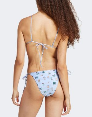 ADIDAS Originals Coney Island 2 Pieces Allover Print Swimsuit Blue